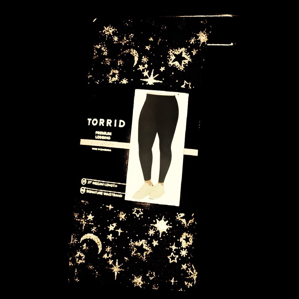 TORRID Shiny Gold‎ Celestial Stars & Moons Premium Leggings NWT  Size 1X - Picture 4 of 8